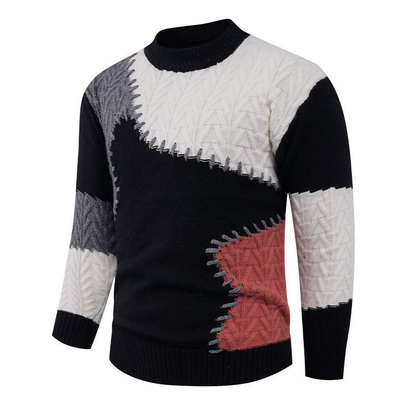 Men Stylish Knitted Sweater with Unique Geometric Patterns Lisslune