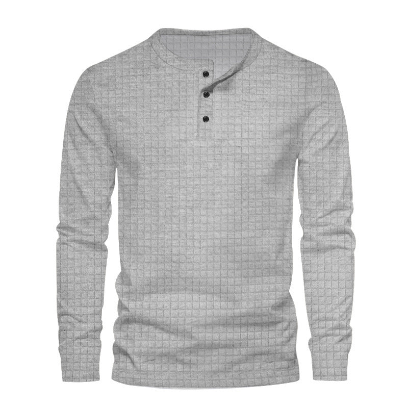 Men's long sleeve shirt with textured fabric and button placket Lisslune