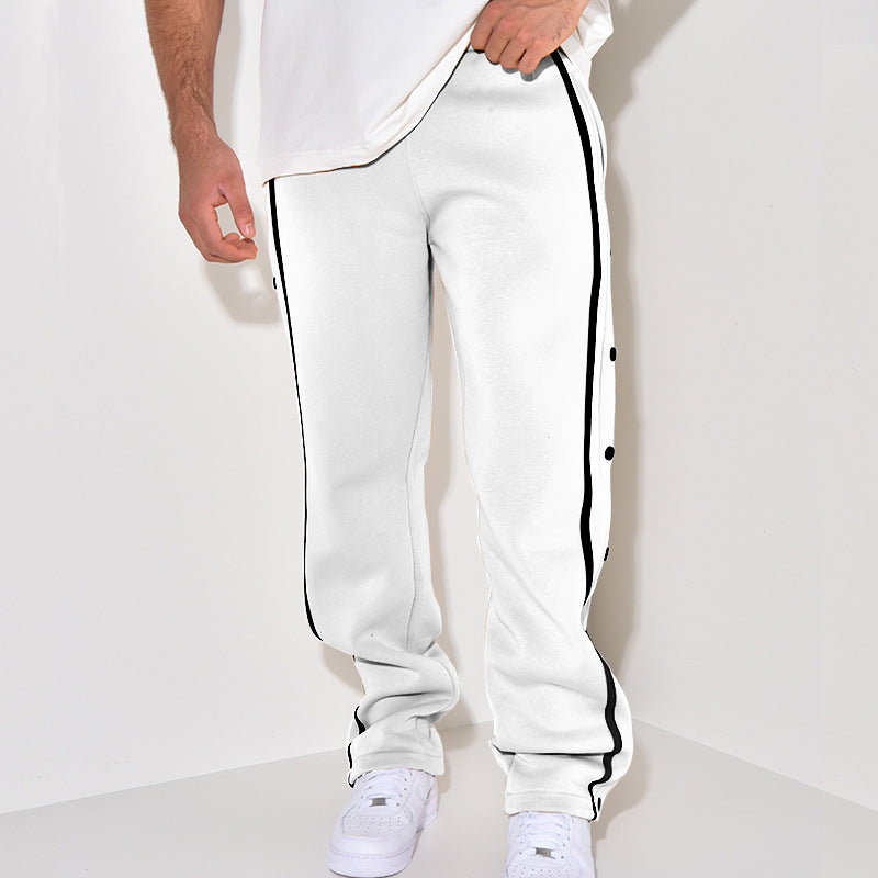 Men's Sporty Jogging Pants with Practical Snap Buttons Lisslune