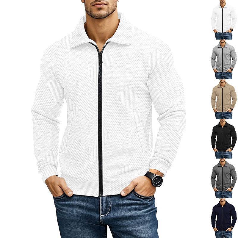 Men's comfortable and stylish hooded jacket with textured fabric Lisslune