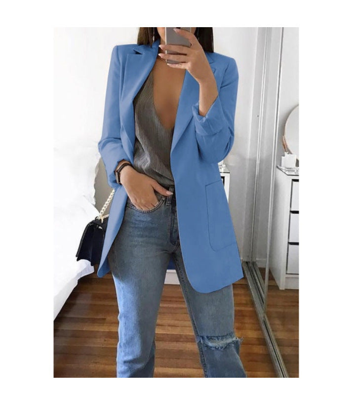 Damen eleganter Blazer mit tailliertem Schnitt und praktischen Taschen Lisslune