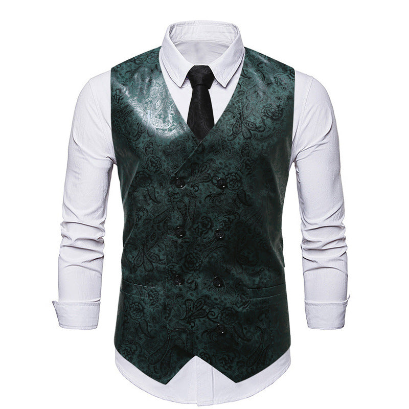 Men's elegant double-button sequined vest Lisslune