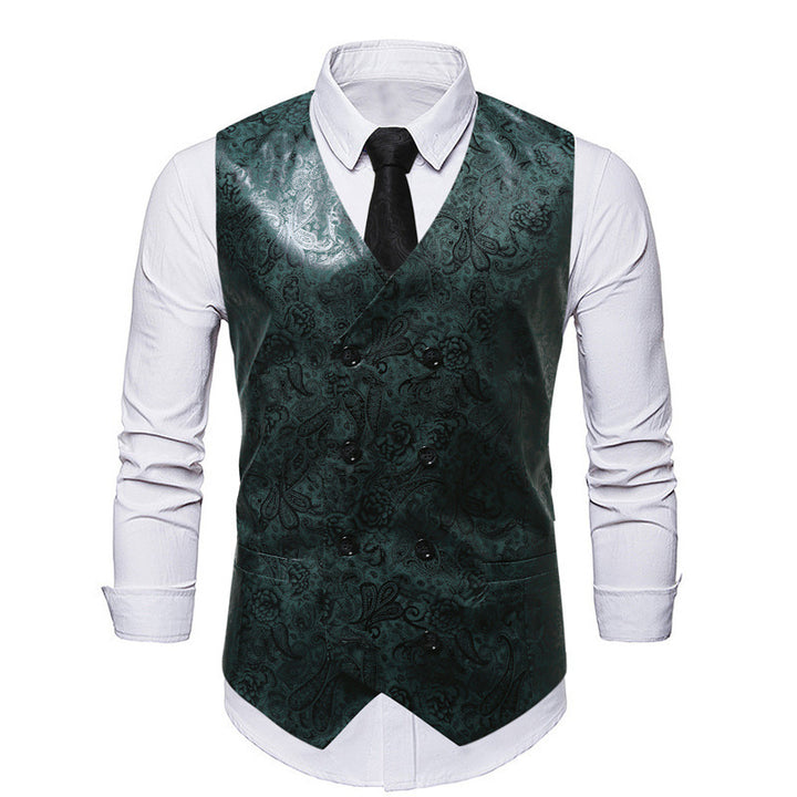 Men's elegant double-button sequined vest Lisslune