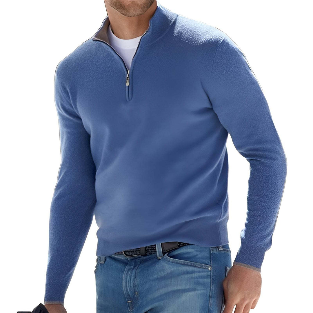 Men's pullover with stand-up collar and zipper Lisslune