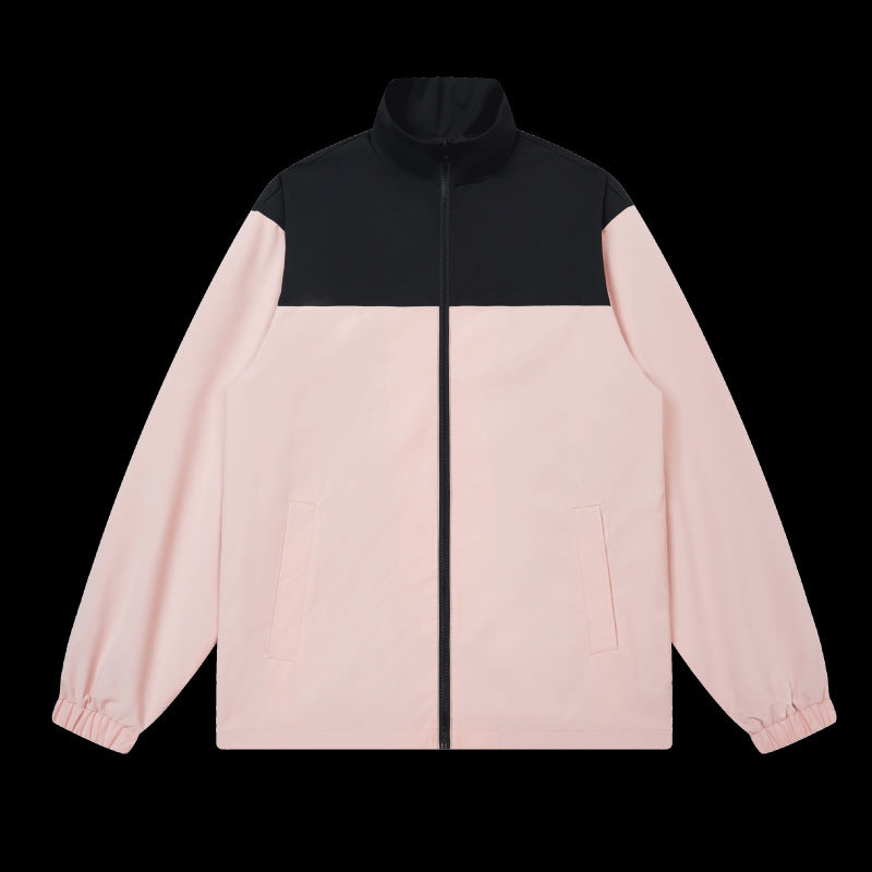 Men's Sporty Transition Jacket with Elastic Hem and High Collar Lisslune