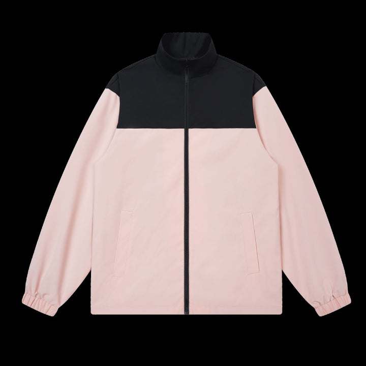 Men's Sporty Transition Jacket with Elastic Hem and High Collar Lisslune