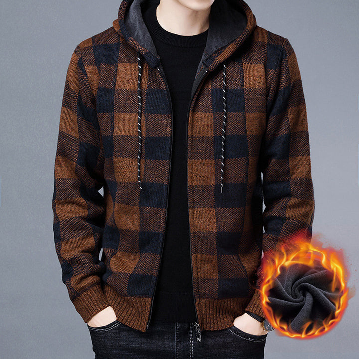 Men's cozy sweatshirt jacket with wool blend Lisslune