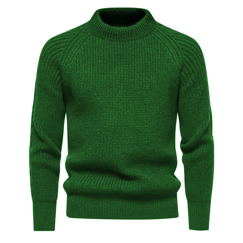 Men's chunky knit sweater with high collar and timeless design Lisslune