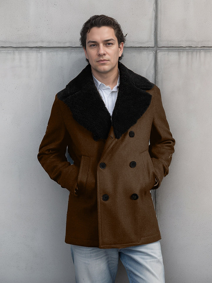 Men's wool coat with contrasting collar Lisslune
