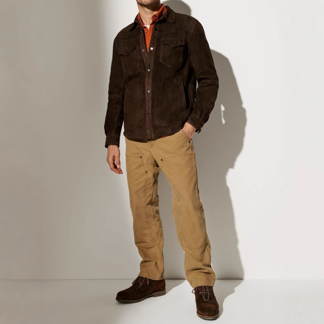Men's suede jacket in a modern cut with practical pockets Lisslune