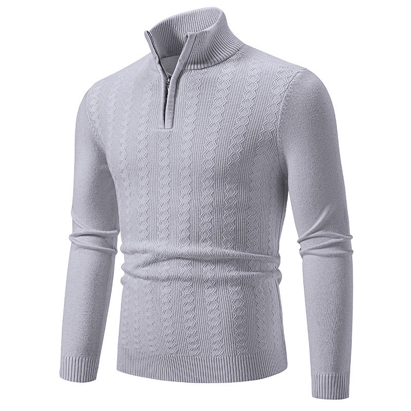 Men's Fashionable Turtleneck Sweater with Elegant Structural Pattern Lisslune