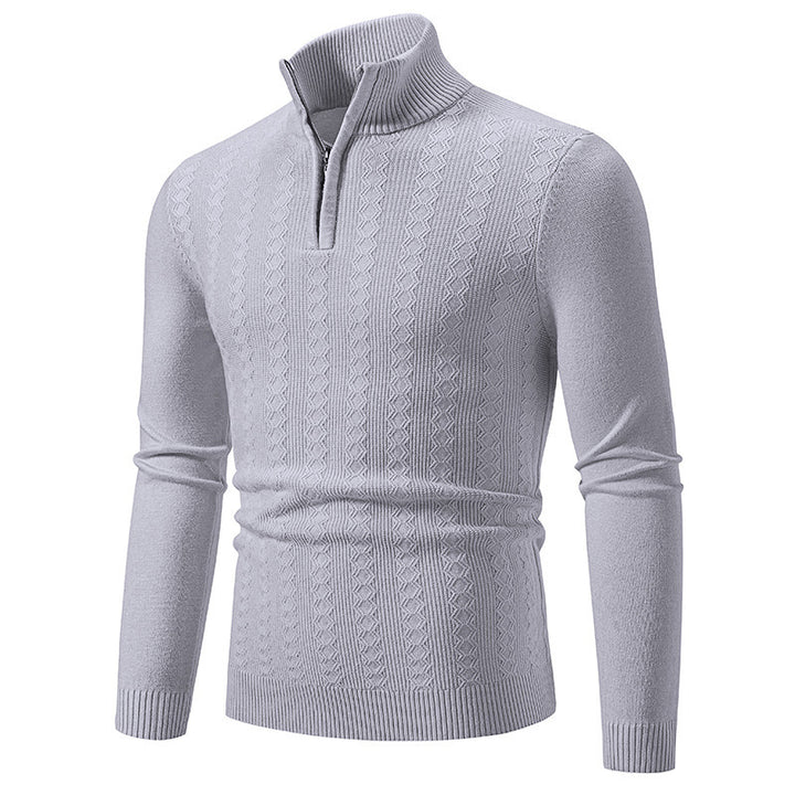 Men's Fashionable Turtleneck Sweater with Elegant Structural Pattern Lisslune