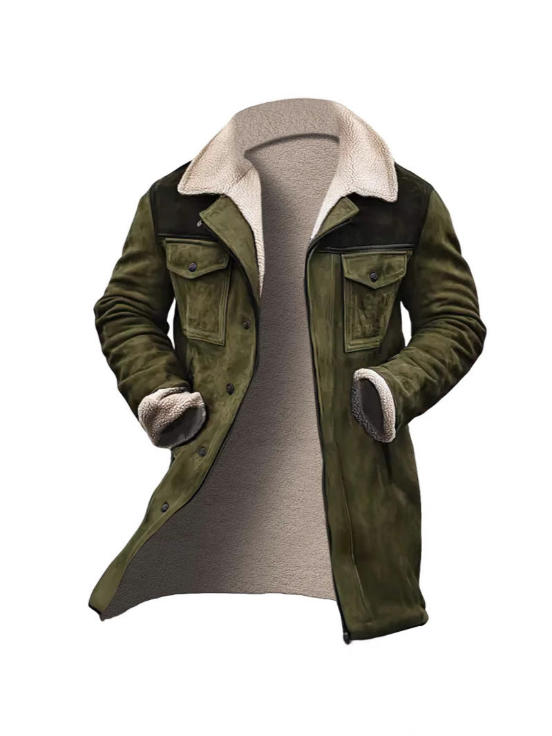Men's playfully chic suede jacket with warm fleece lining Lisslune