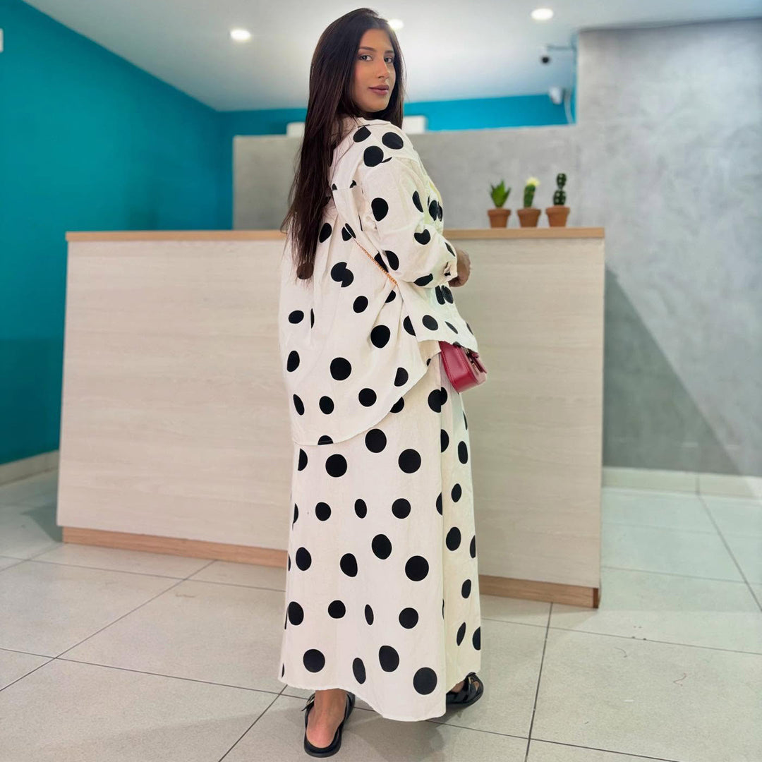 Women's maxi dress with stylish polka dot design and casual blazer Lisslune