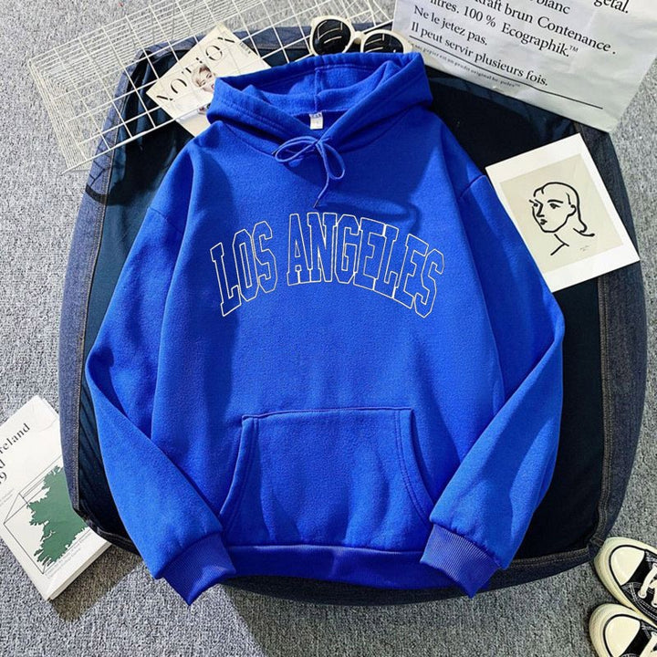 Women's hoodie with creative Los Angeles lettering Lisslune