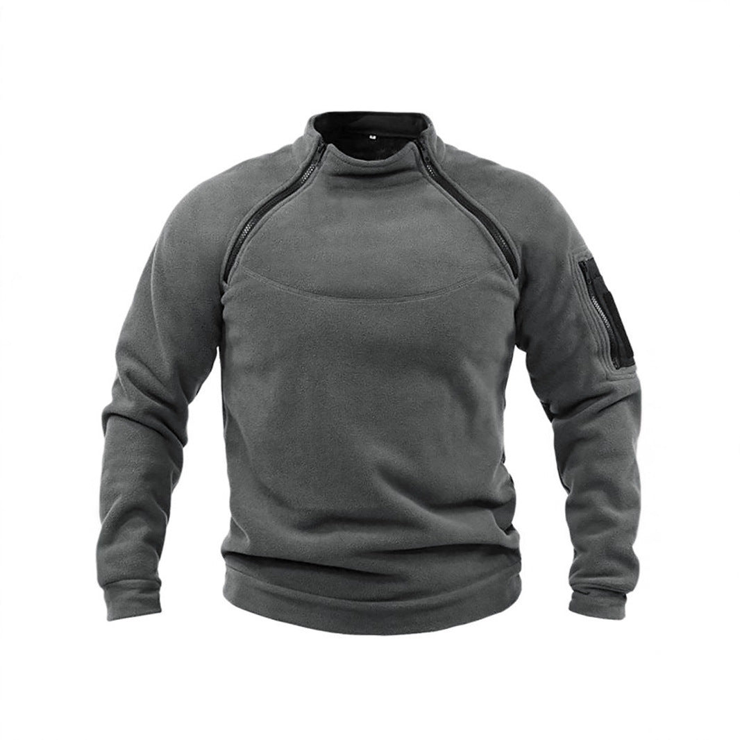 Men's thermal fleece pullover with high collar and practical pockets Lisslune
