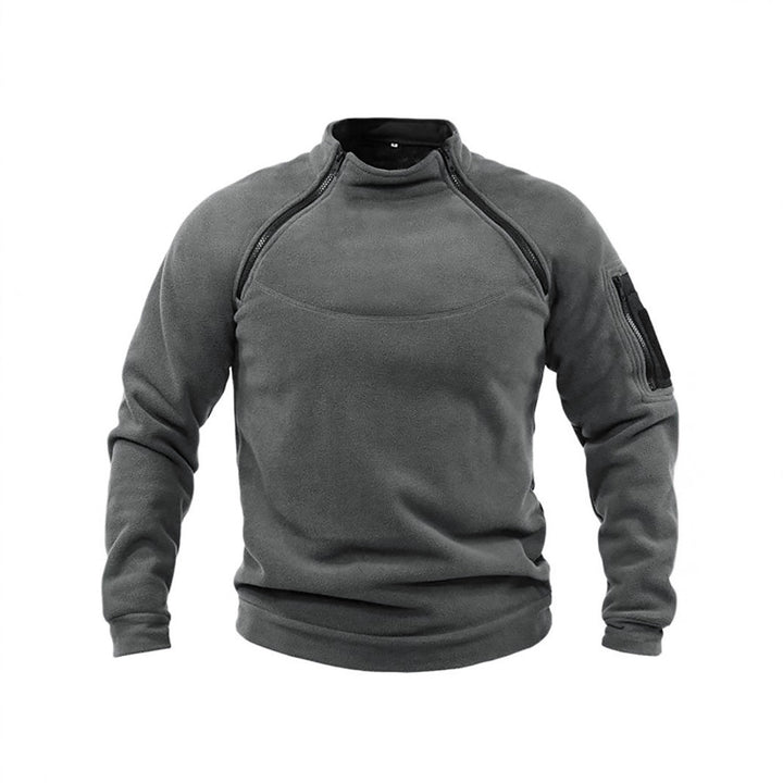 Men's thermal fleece pullover with high collar and practical pockets Lisslune