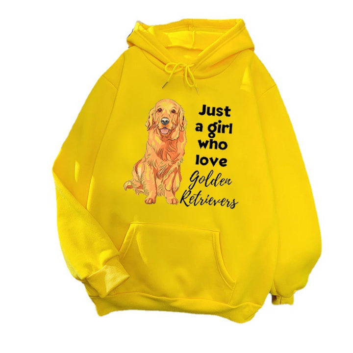 Women's Hoodie with Loving Golden Retriever Motif Lisslune