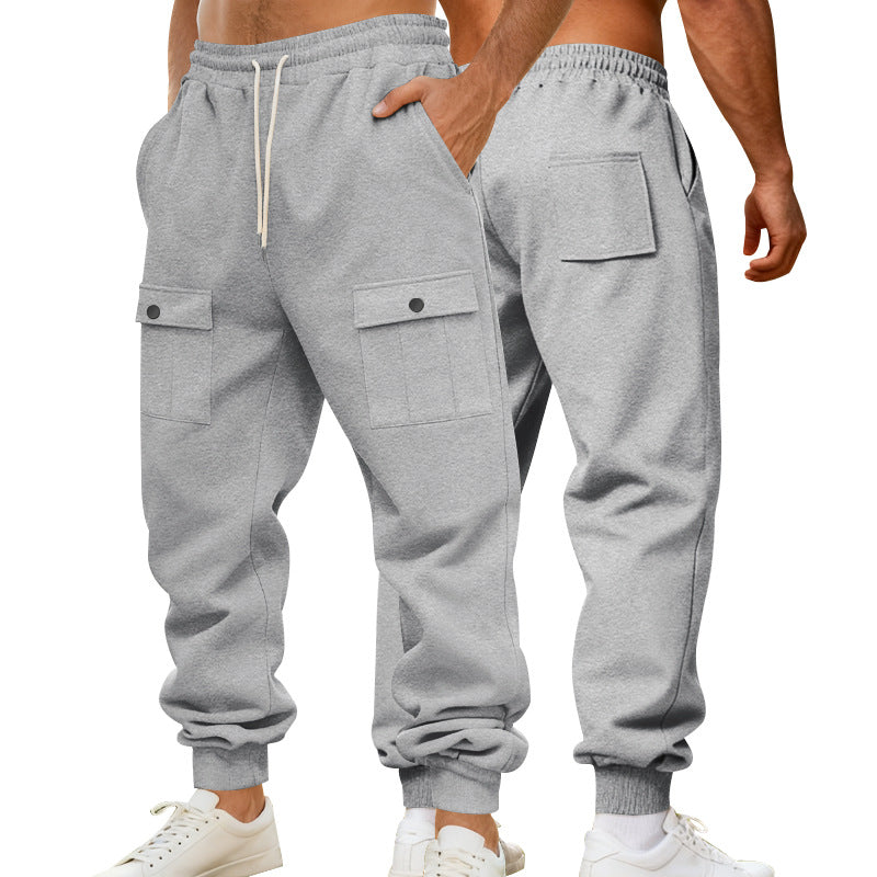 Men's cargo joggers with elastic waistband and functional pockets Lisslune