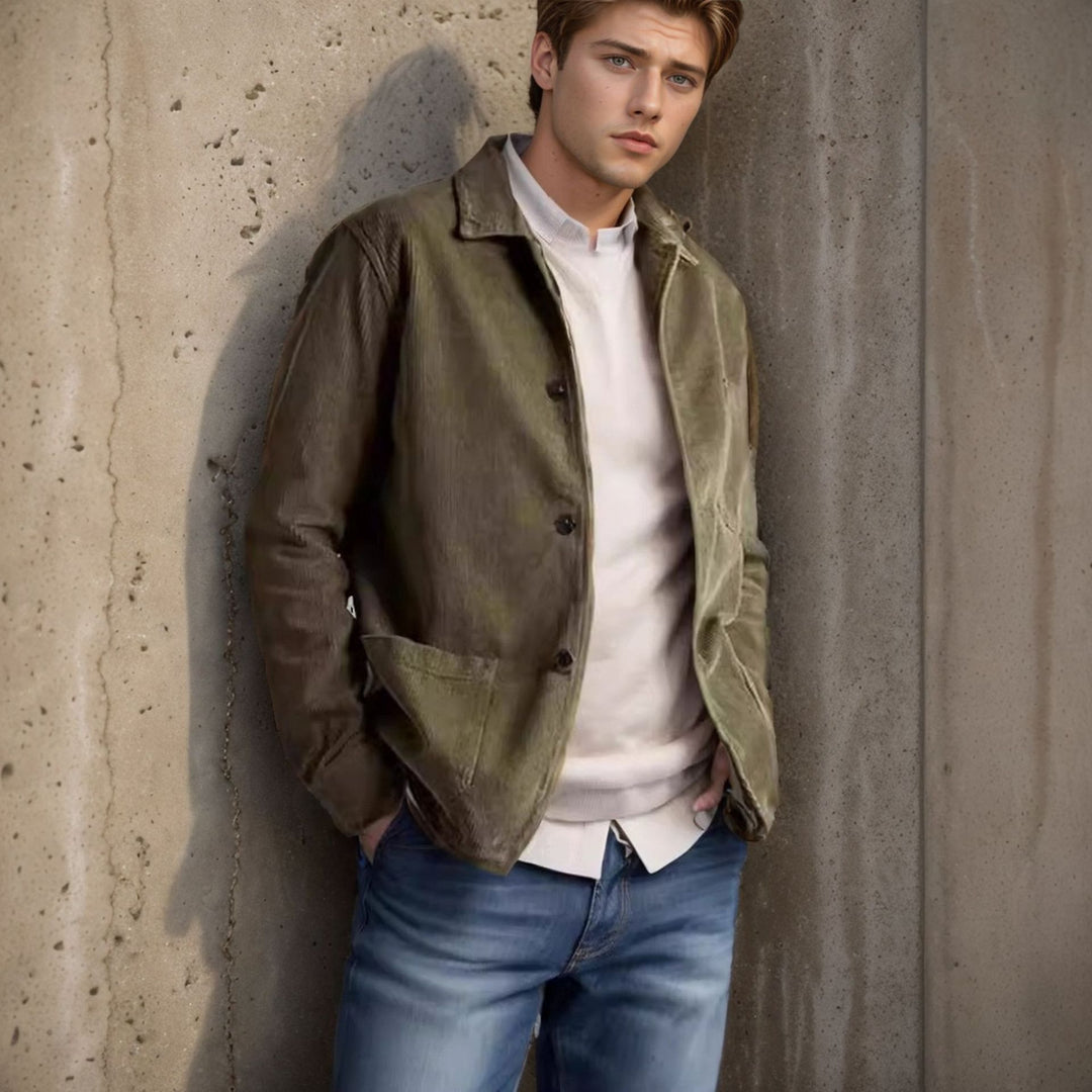 Men's casual cord jacket with practical pockets Lisslune