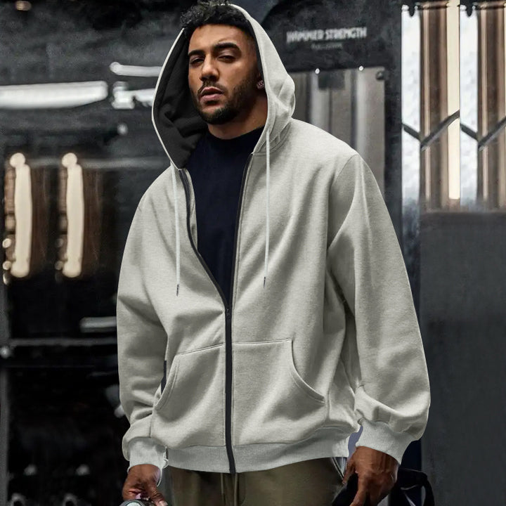 Men's zip hoodie with comfortable pockets and soft inner lining Lisslune