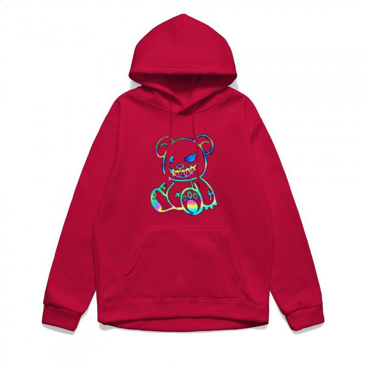 Ladies hoodie sweatshirt with cool bear motif and comfortable fit Lisslune