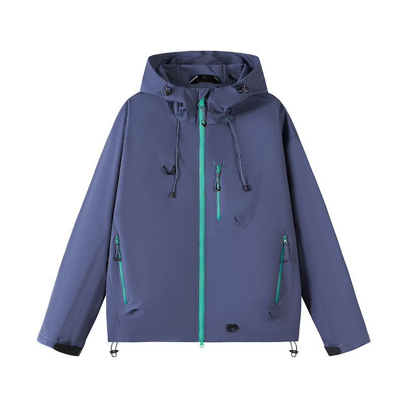 Men's Waterproof Outdoor Jacket with Adjustable Hood and Functional Pockets Lisslune