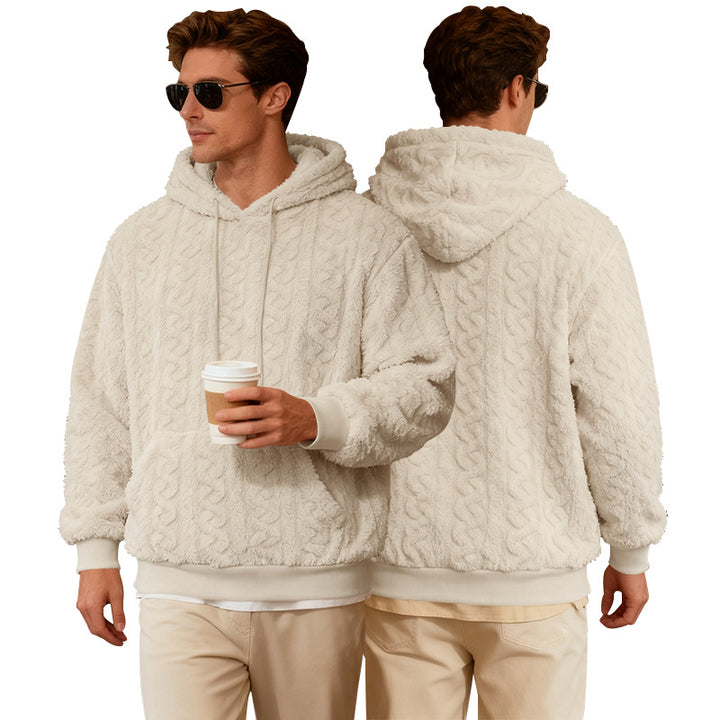 Men's Cozy Hoodie with Textured Fleece Lisslune