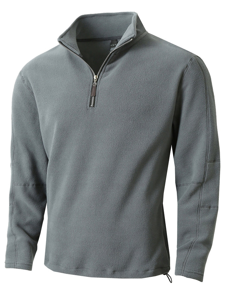 Men's fleece pullover with practical zipper elements and high collar Lisslune
