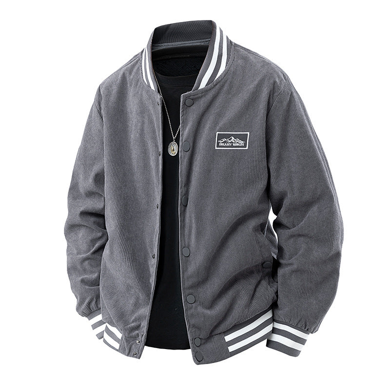 Men's casual cord jacket with elastic cuffs and contrasting accents Lisslune