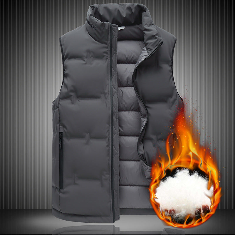 Men's insulated quilted vest with high collar and practical pockets Lisslune