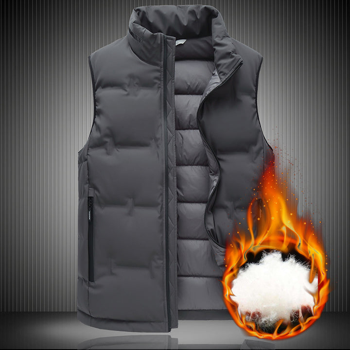 Men's insulated quilted vest with high collar and practical pockets Lisslune