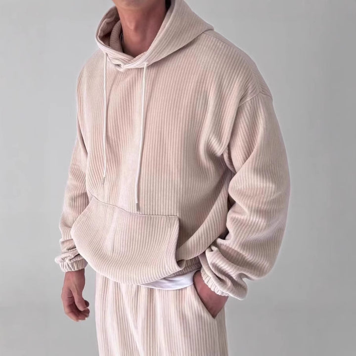 Men's hoodie with textured rib design Lisslune
