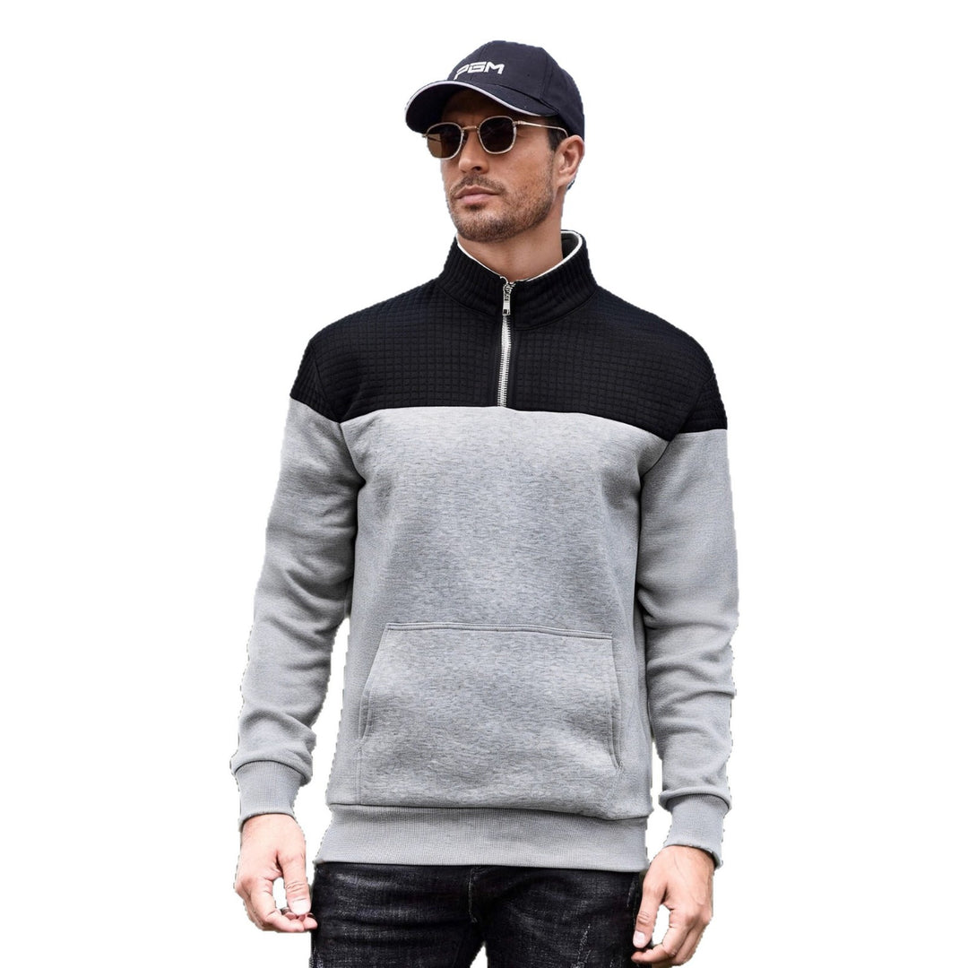 Men's functional sweatshirt jacket with a high collar and practical kangaroo pocket Lisslune