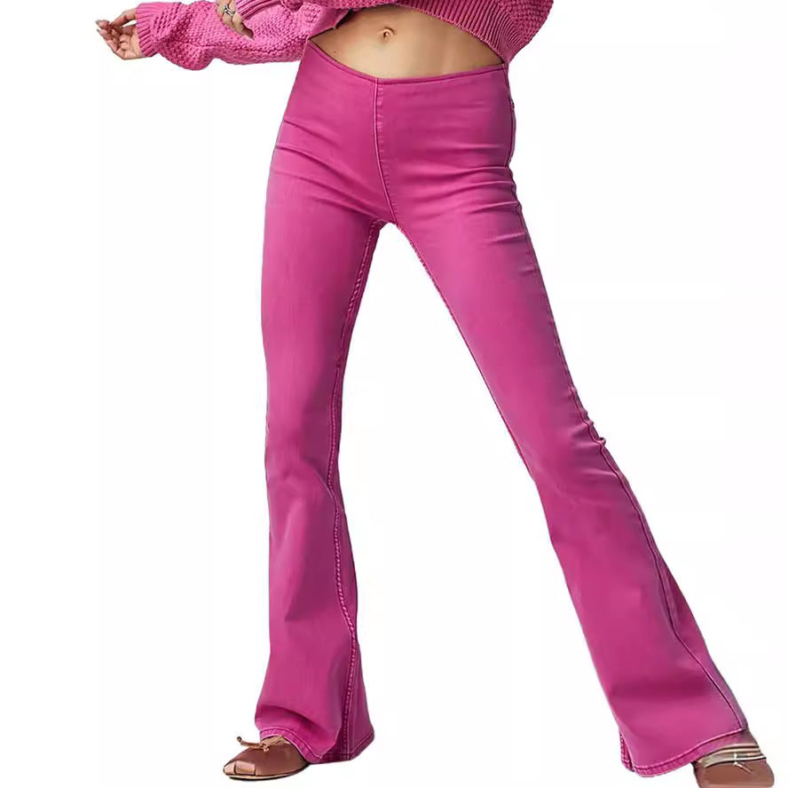 Women's Flared Jeans in a casual fit with a high waistband and flattering silhouette Lisslune