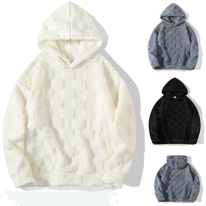 Men's cozy fleece hoodie with fashionable ornament pattern Lisslune