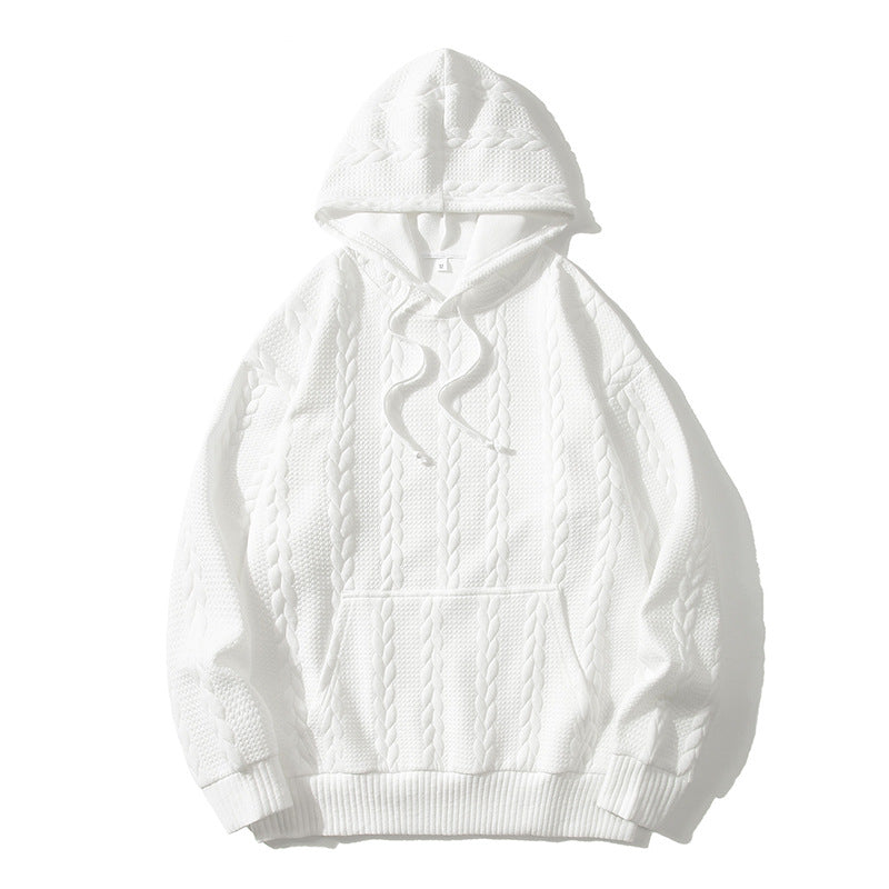 Men's Hoodie with Textured Pattern Lisslune