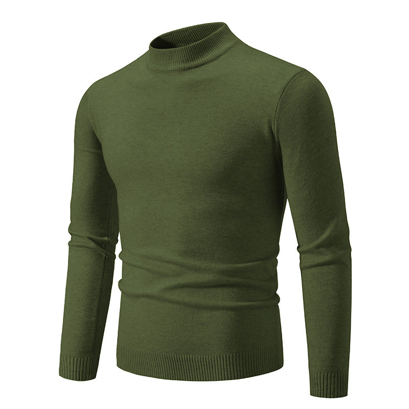 Men's fine knit sweater with high collar and elastic cuffs Lisslune