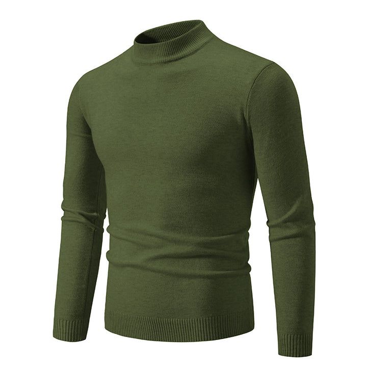 Men's fine knit sweater with high collar and elastic cuffs Lisslune