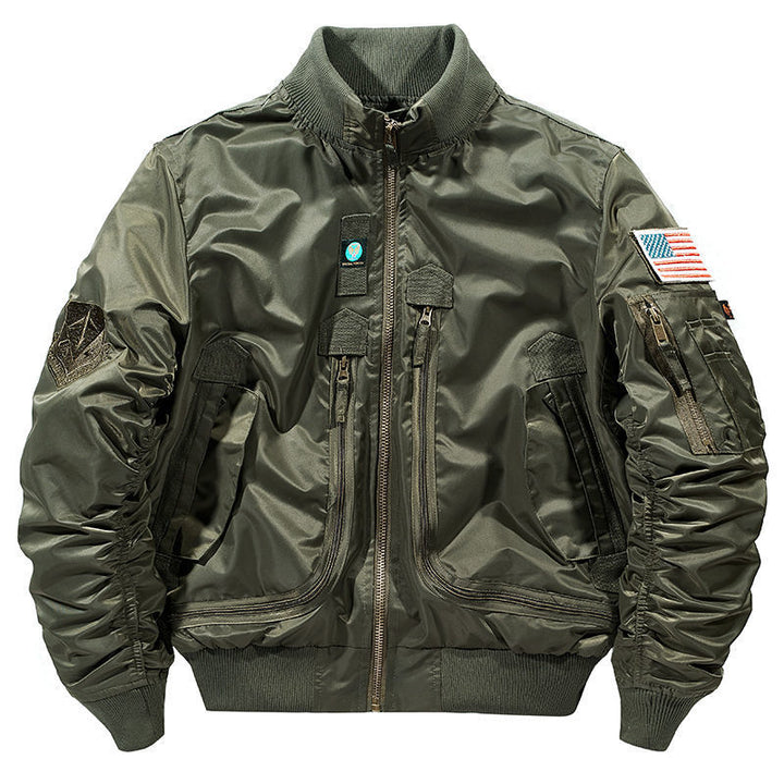 Men's Bomber Jacket with Functional Pockets and Durable Material Lisslune