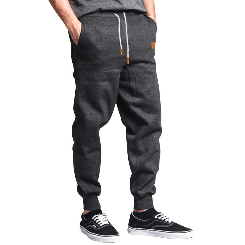 Men's Comfortable Leisure Pants with Elastic Waistband and Side Pockets Lisslune