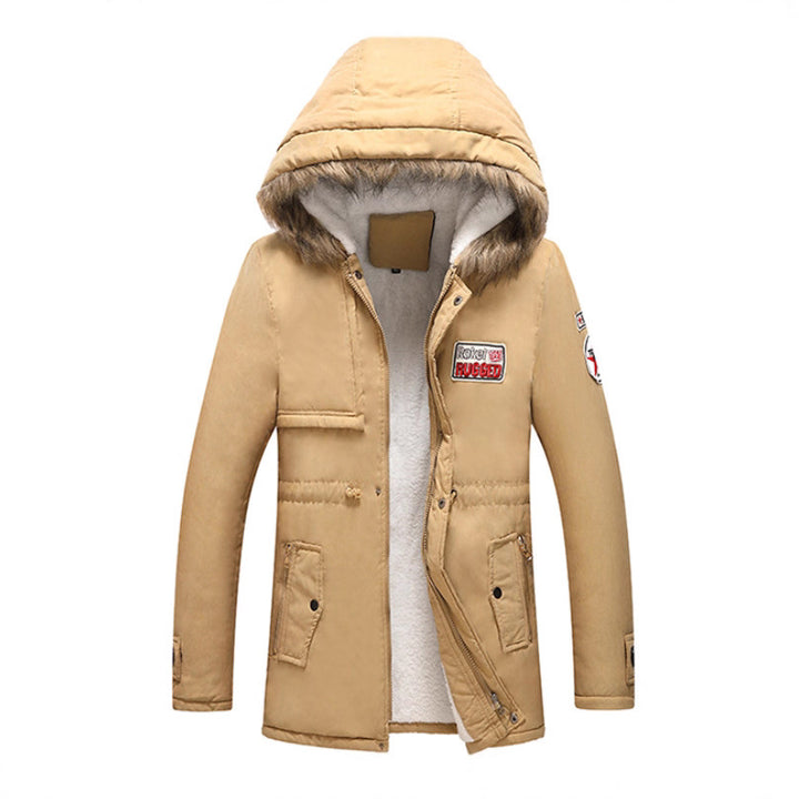 Men's fashion winter jacket with synthetic fur collar and practical pockets Lisslune