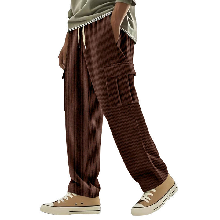 Men's Comfortable Cargo Pants with Elastic Waistband and Practical Side Pockets Lisslune