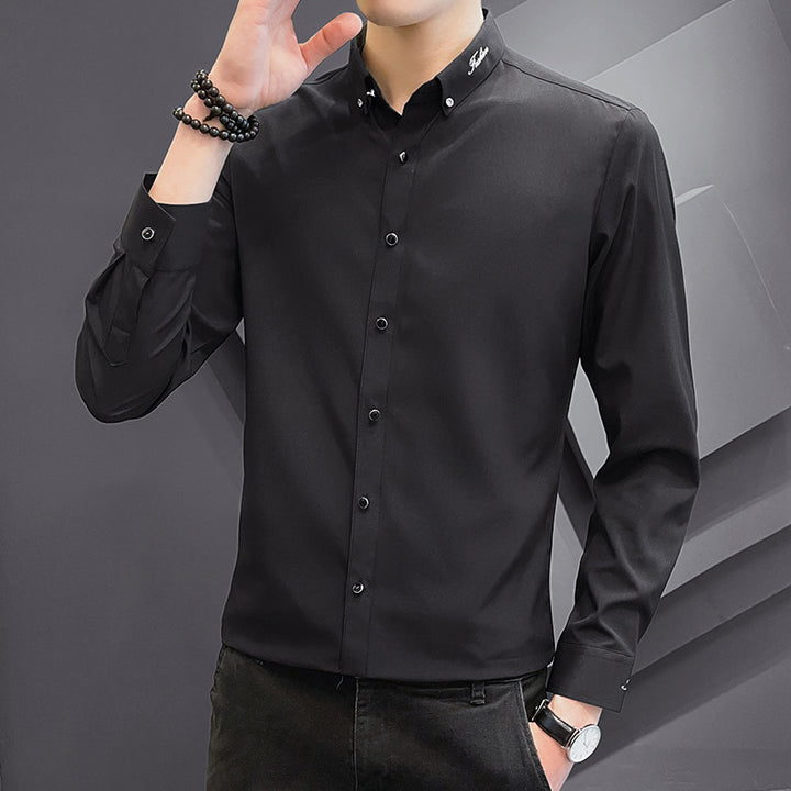 Men's elegant long-sleeved slim-fit shirt Lisslune