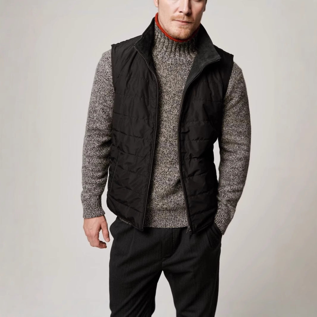 Men's quilted vest made of high-quality suede Lisslune