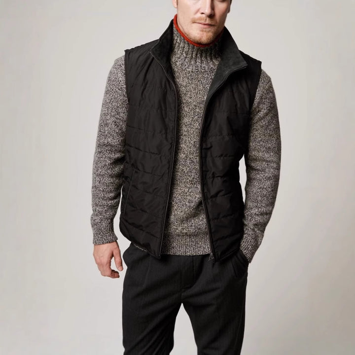 Men's quilted vest made of high-quality suede Lisslune