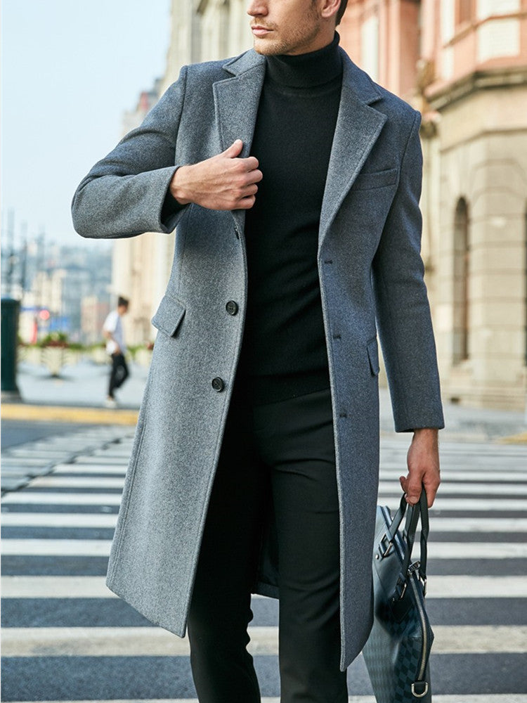 Men's elegant overcoat with a slim fit and modern details Lisslune