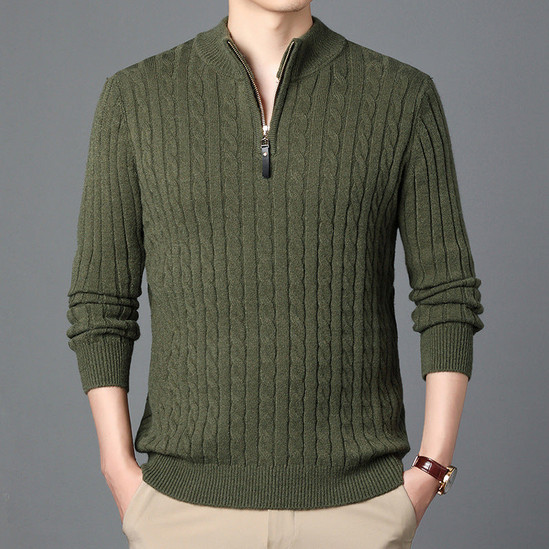 Men's High-Quality Sweater with Textured Zipper Lisslune