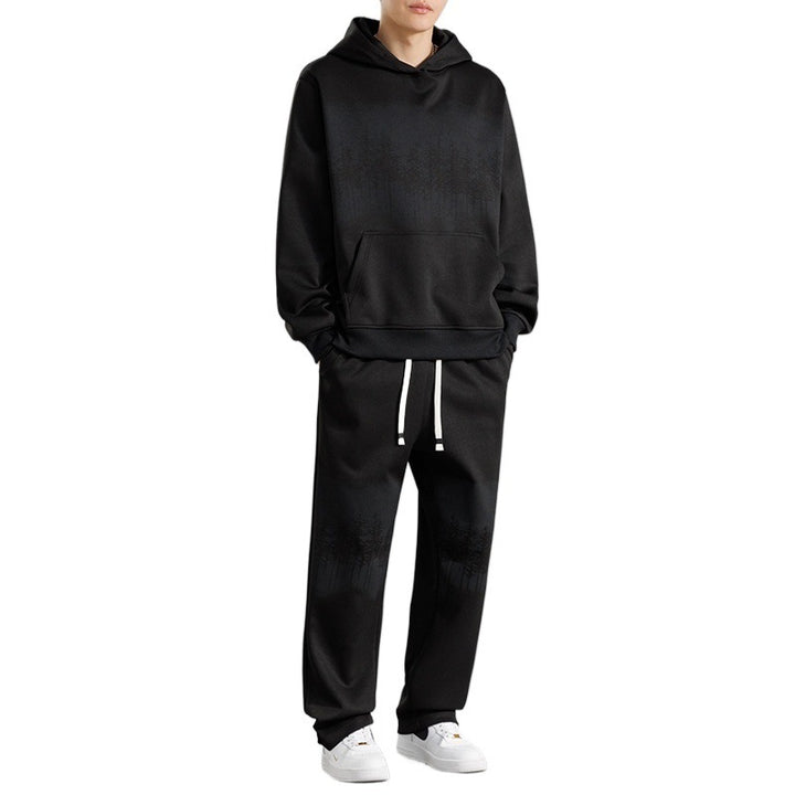 Men's leisure loungewear set with relaxed fit and creative tree print Lisslune