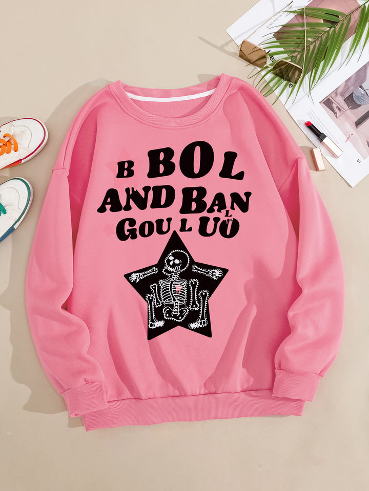 Women's casual sweatshirt with creative skeleton design Lisslune